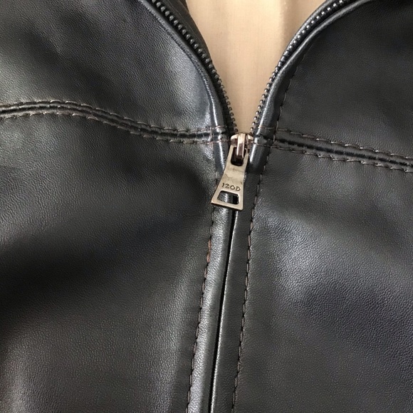 Oversized Leather jacket bomber large top gun mens izod vintage - Picture 4 of 13